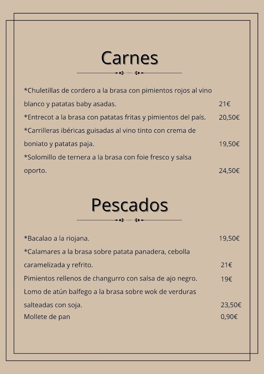 Menu Restaurante La Chata 1821-6