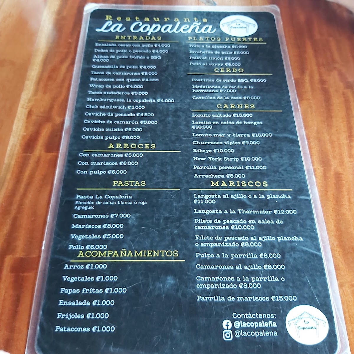 Menu Restaurante La Copaleña-2