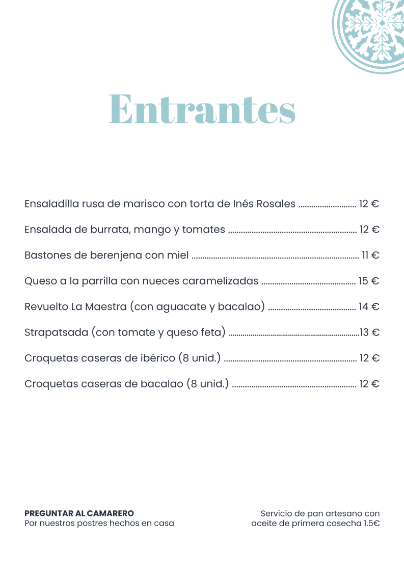 Menu Restaurante La Maestra-2