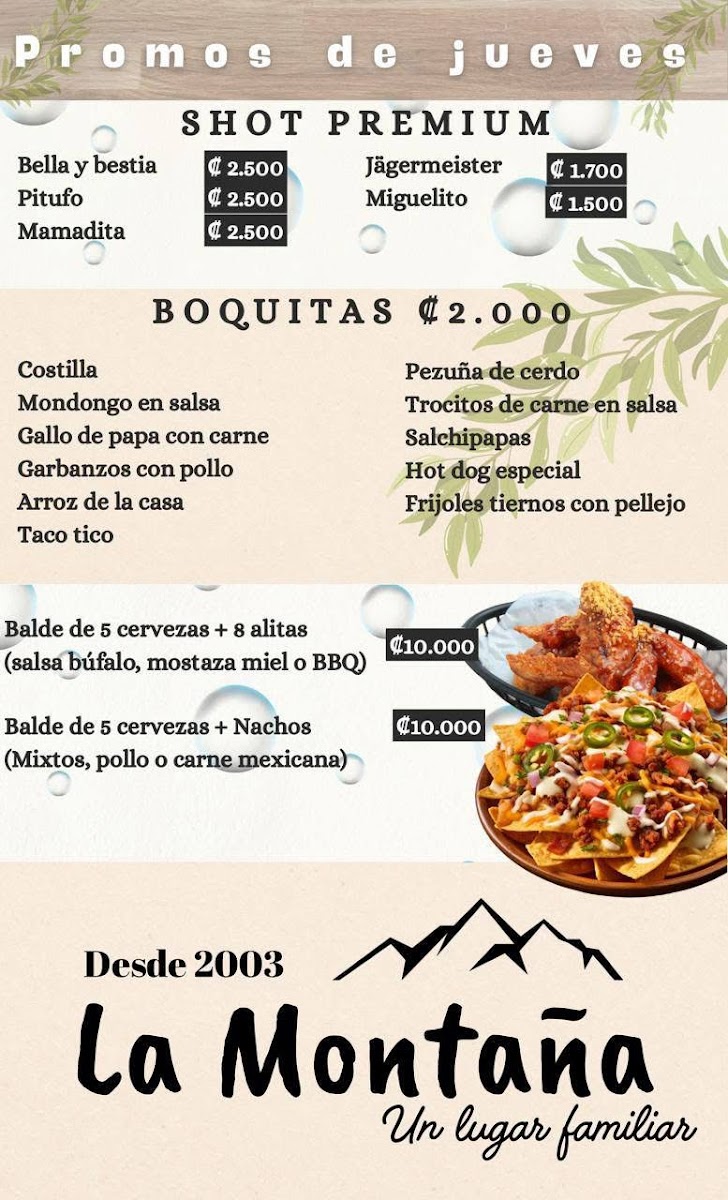Menu Restaurante La Montaña-2
