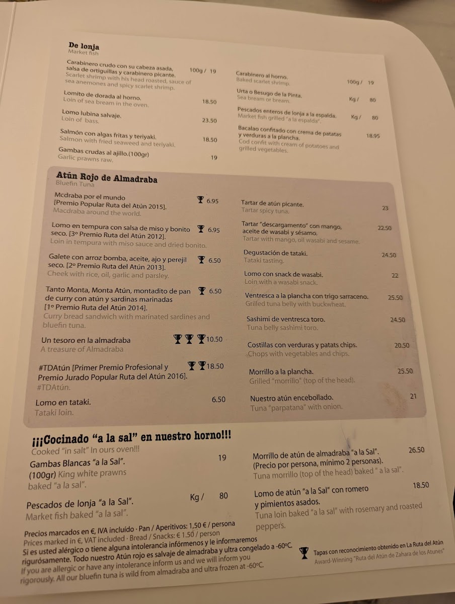 Menu Restaurante La Sal-7