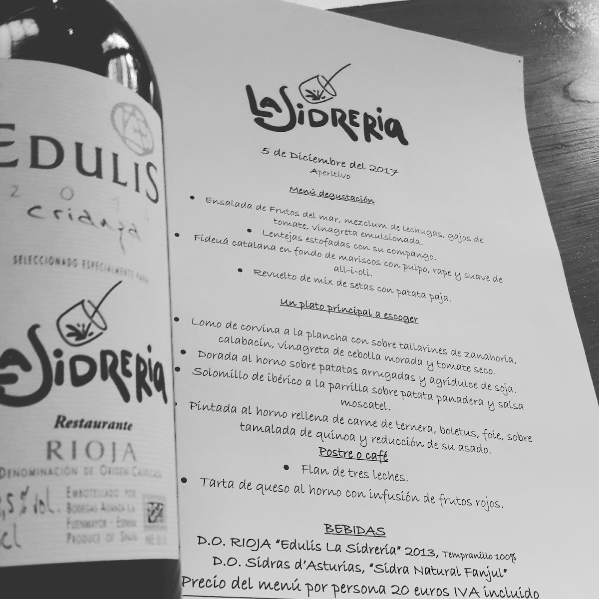 Menu Restaurante La Sidrería-10