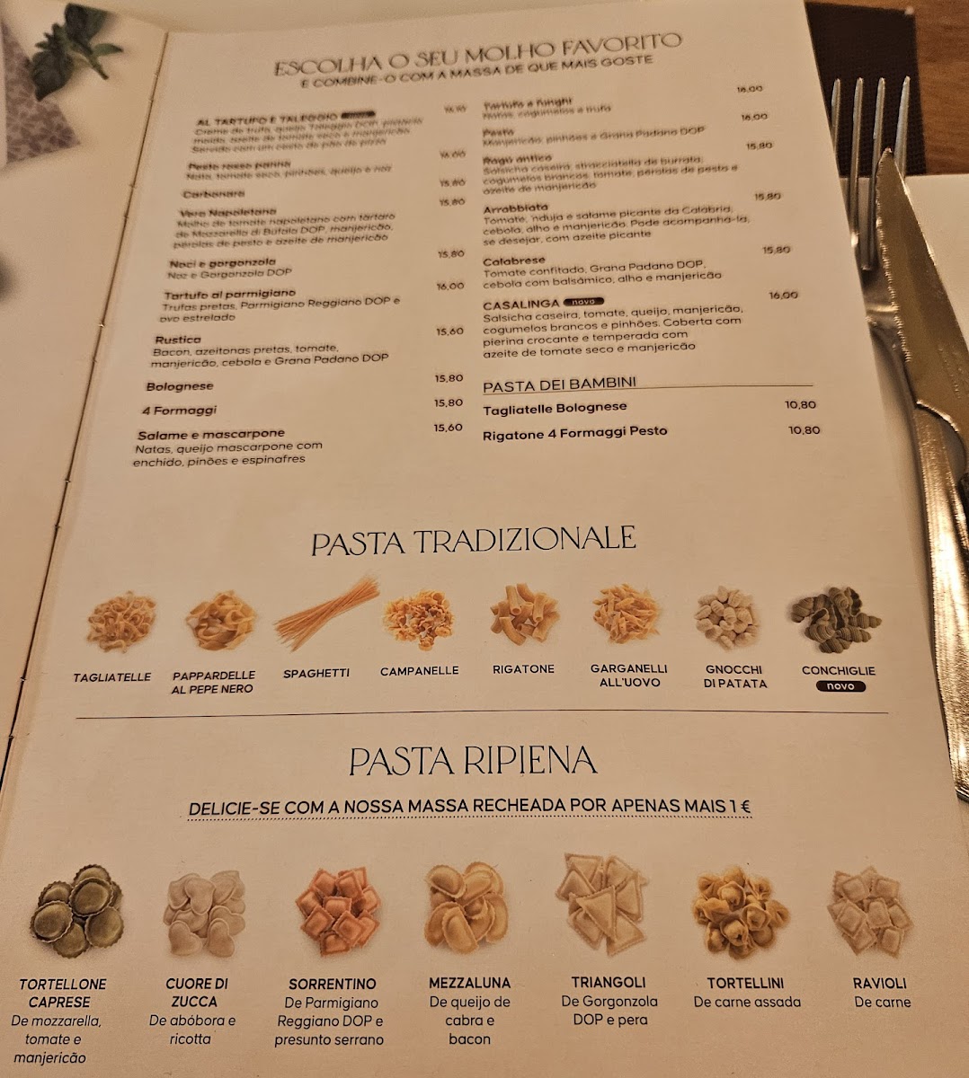 Menu Restaurante La Tagliatella Parque Das Nacoes, Lisboa-1