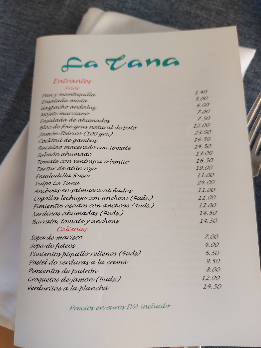 Menu Restaurante La Tana-3