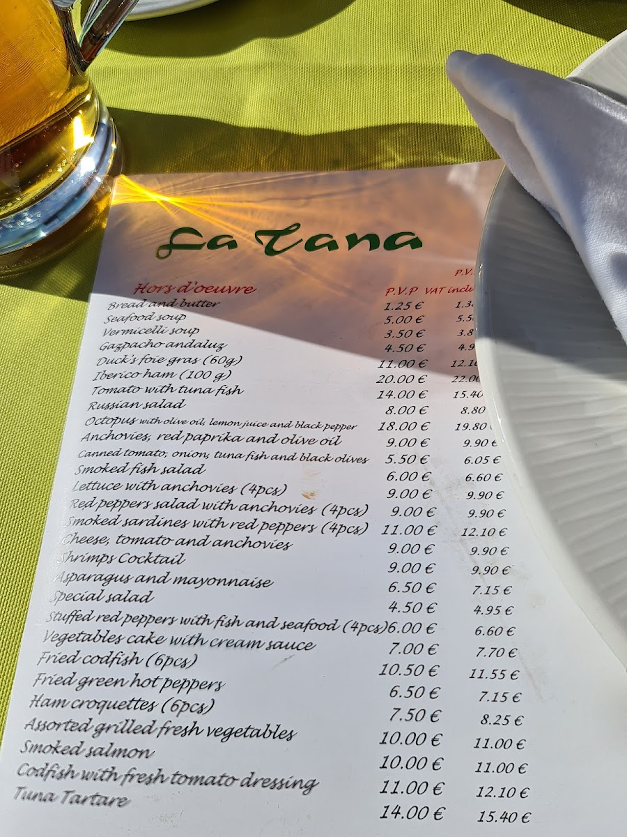 Menu Restaurante La Tana-8