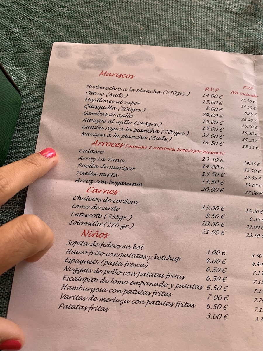 Menu Restaurante La Tana-9
