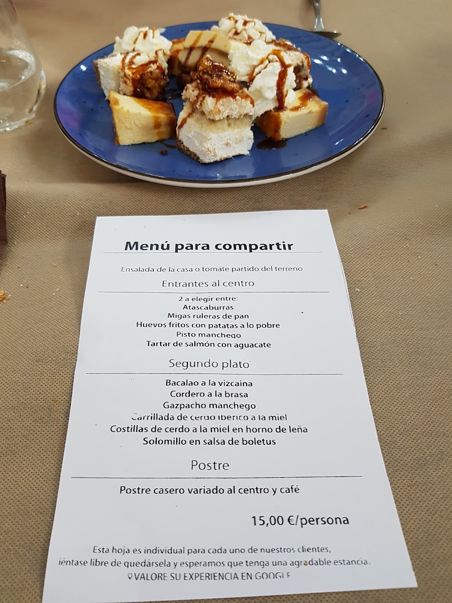 Menu Restaurante La Toba, Aýna.-3