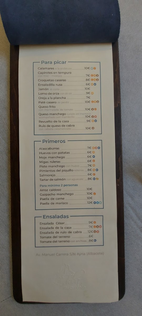 Menu Restaurante La Toba, Aýna.-5