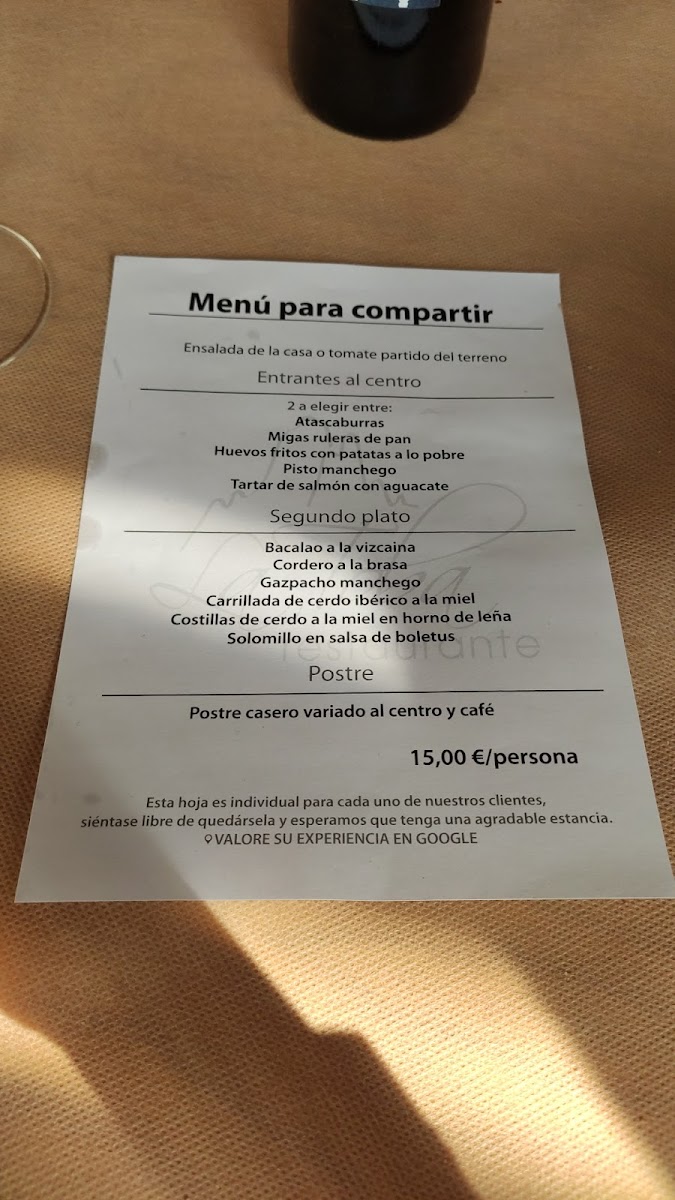 Menu Restaurante La Toba, Aýna.-6