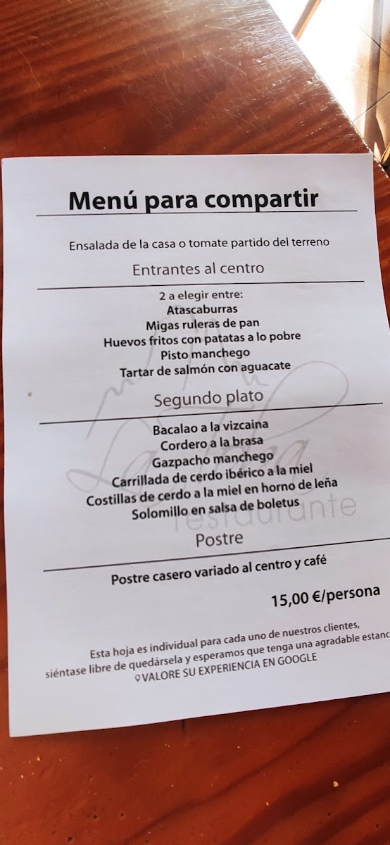Menu Restaurante La Toba, Aýna.-9