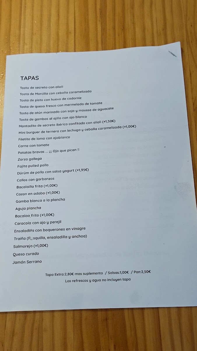 Menu Restaurante La Traiña-5