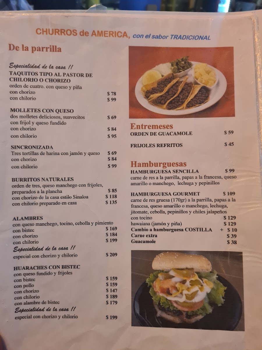 Menu Restaurante Los Churros De América-1