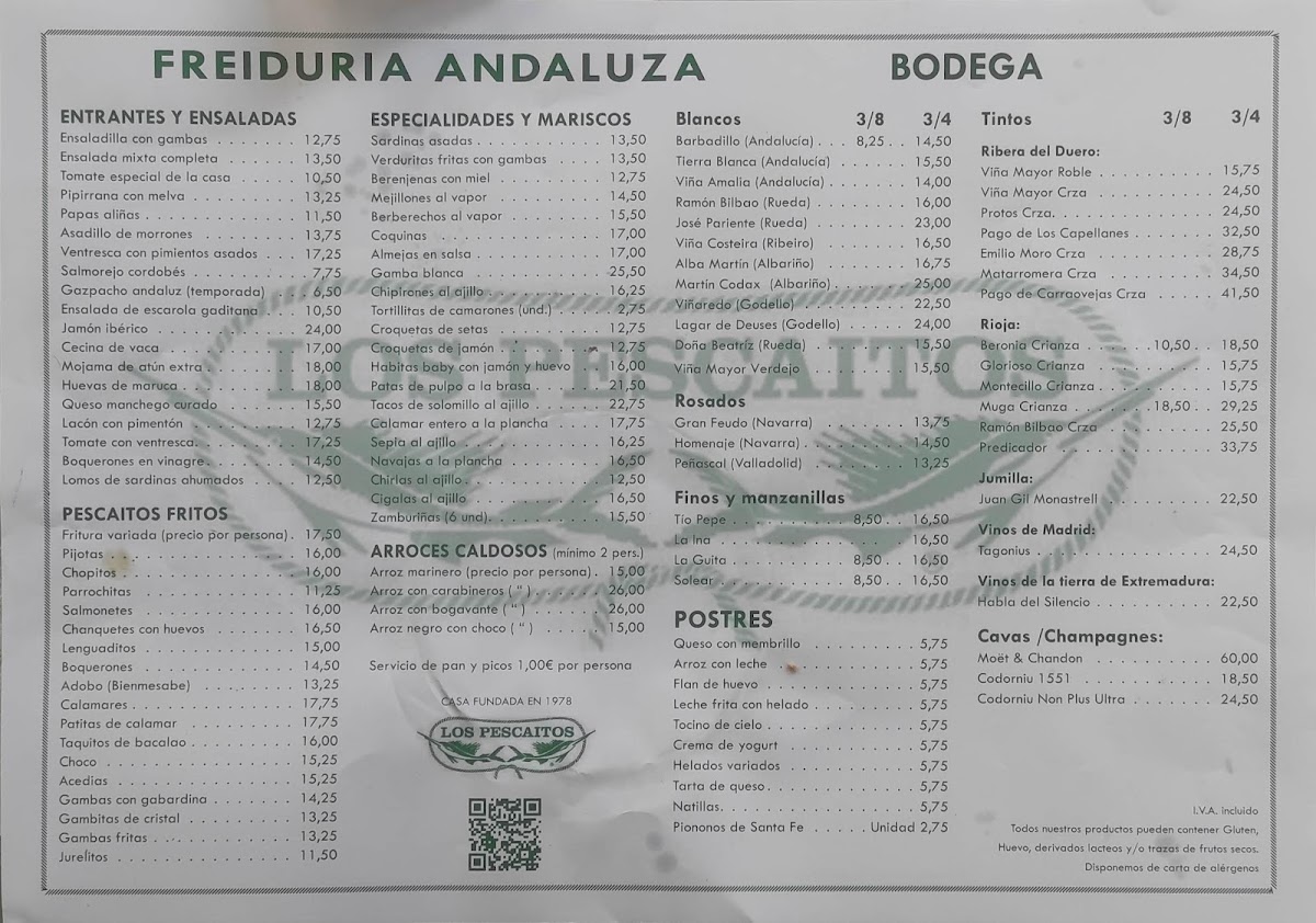 Menu Restaurante Los Pescaítos-1