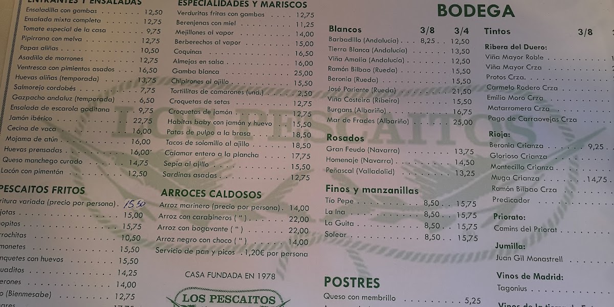 Menu Restaurante Los Pescaítos-7