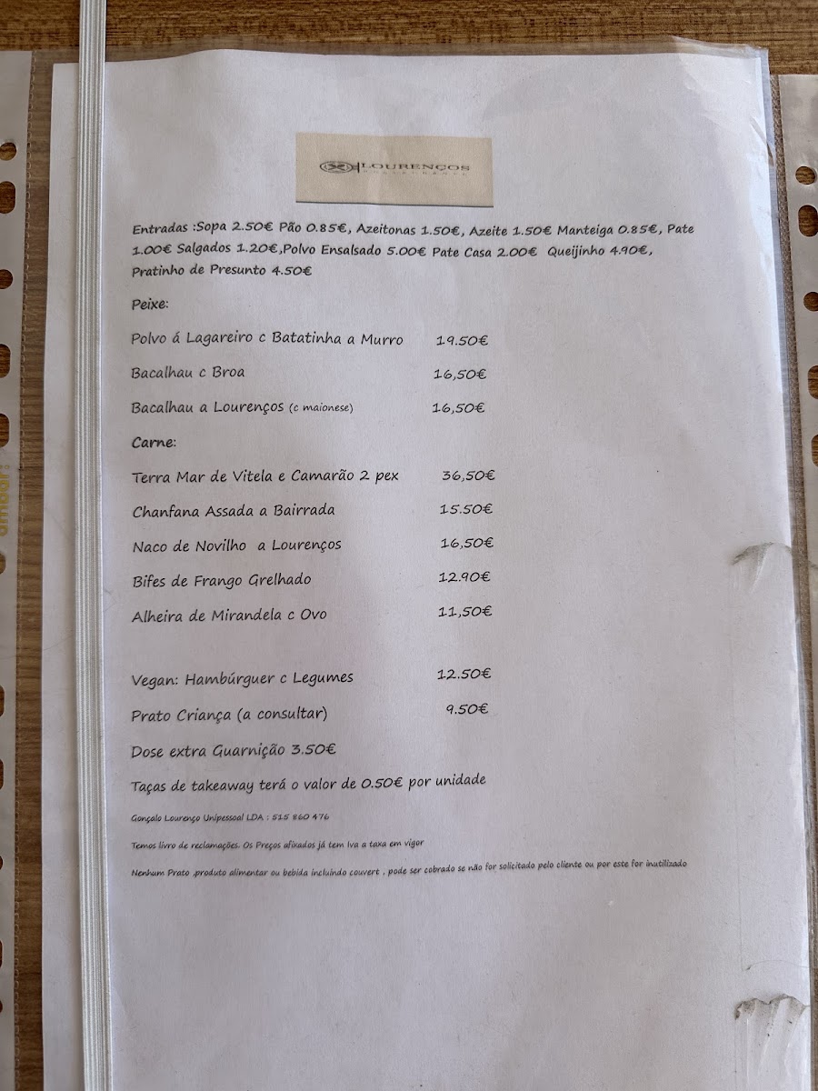 Menu Restaurante Lourenços-1