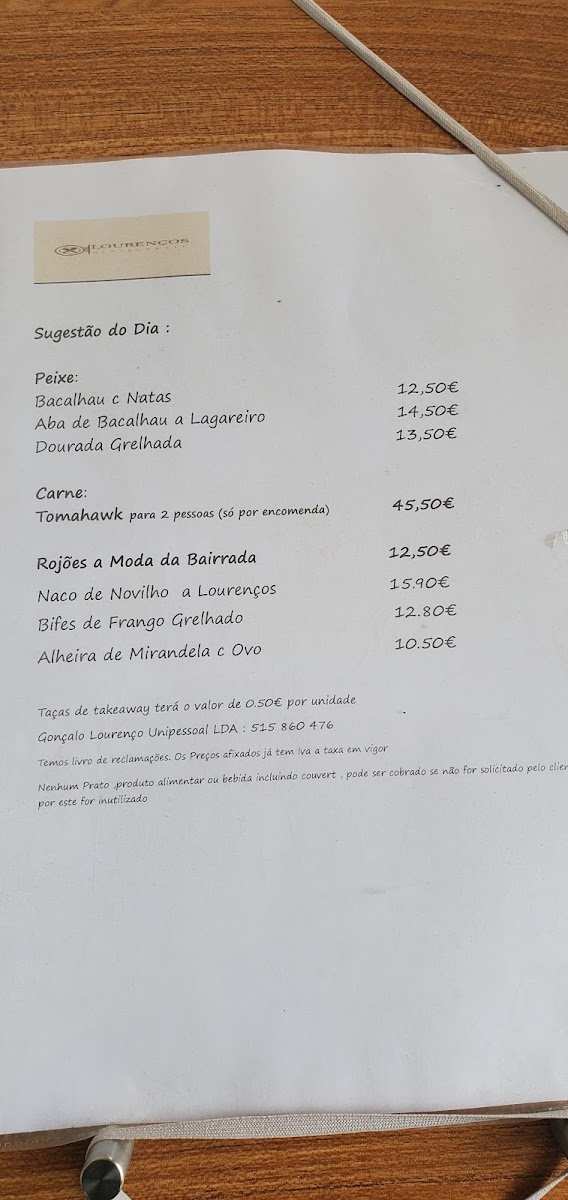 Menu Restaurante Lourenços-10