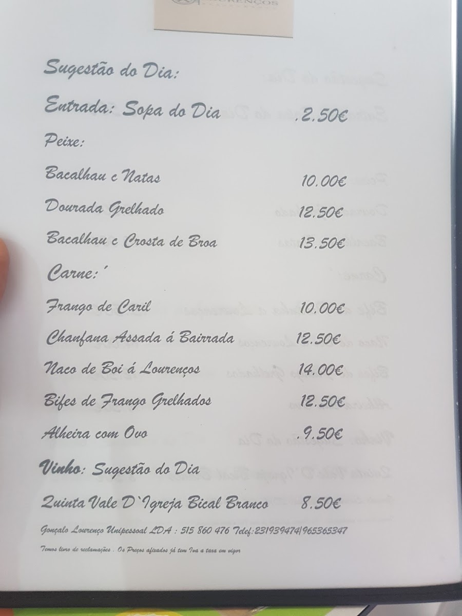 Menu Restaurante Lourenços-2