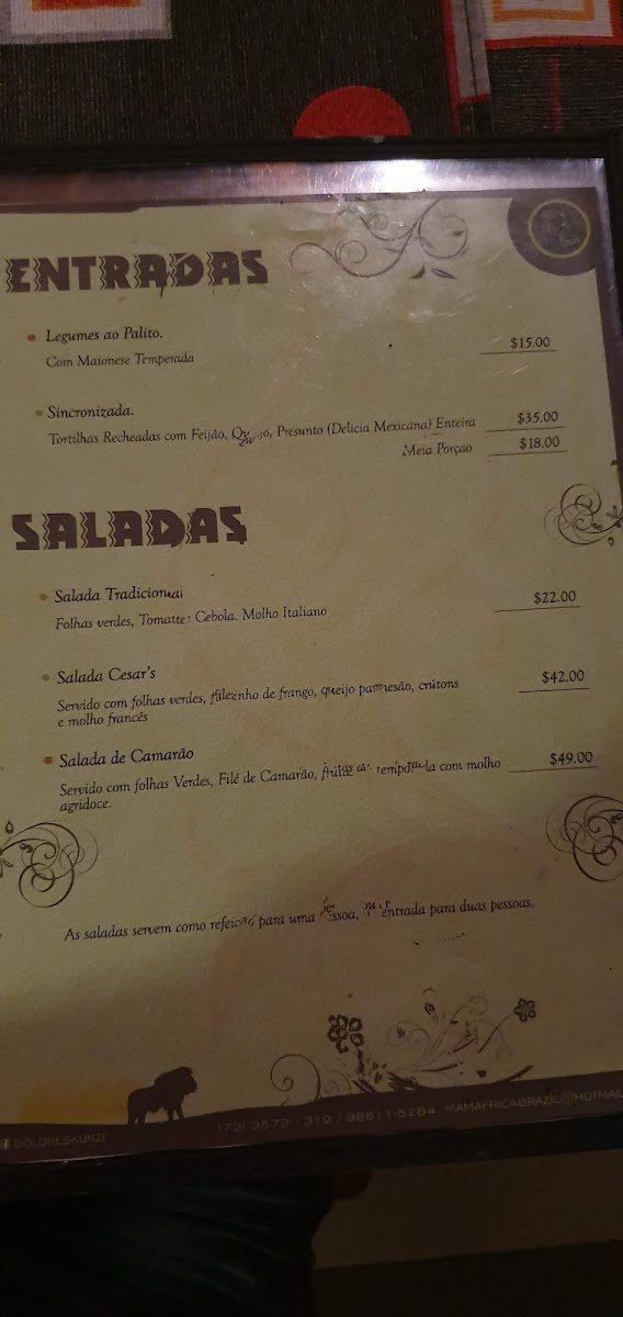 Menu Restaurante Mama África-9
