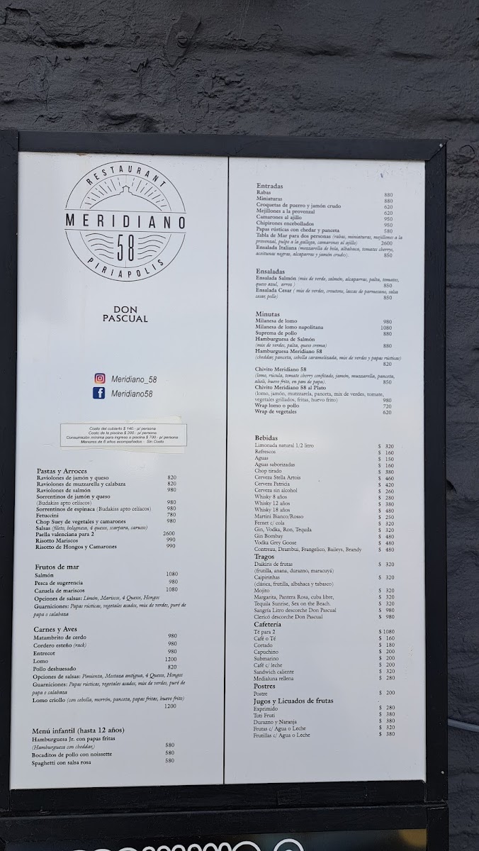 Menu Restaurante Meridiano 58-2