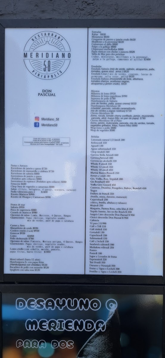 Menu Restaurante Meridiano 58-4