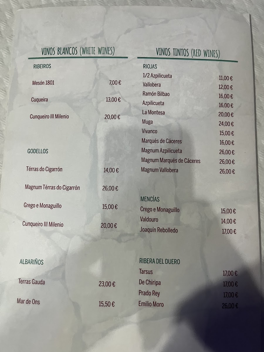 Menu Restaurante Meson 1801-7