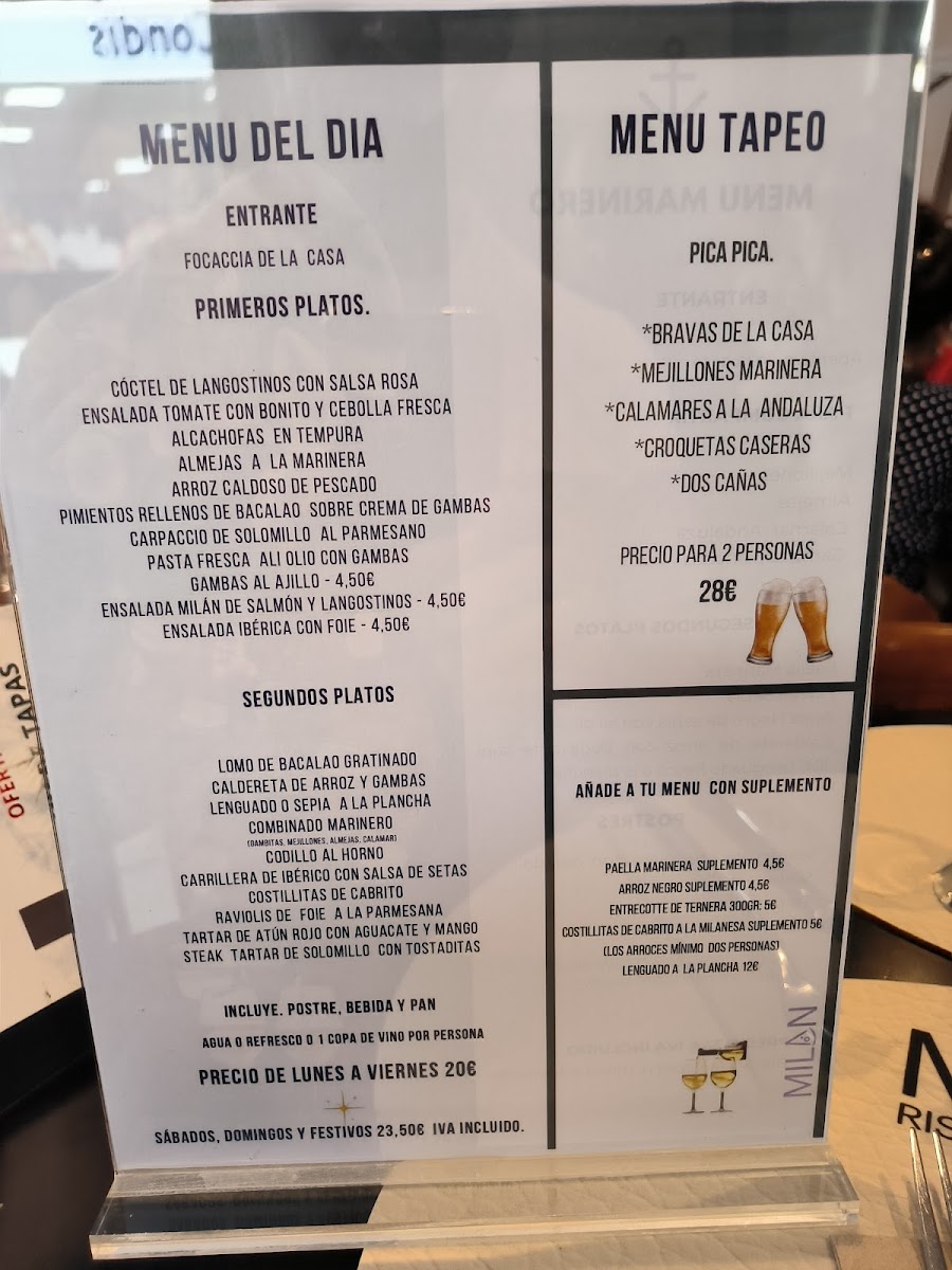 Menu Restaurante Milán Calafell-10