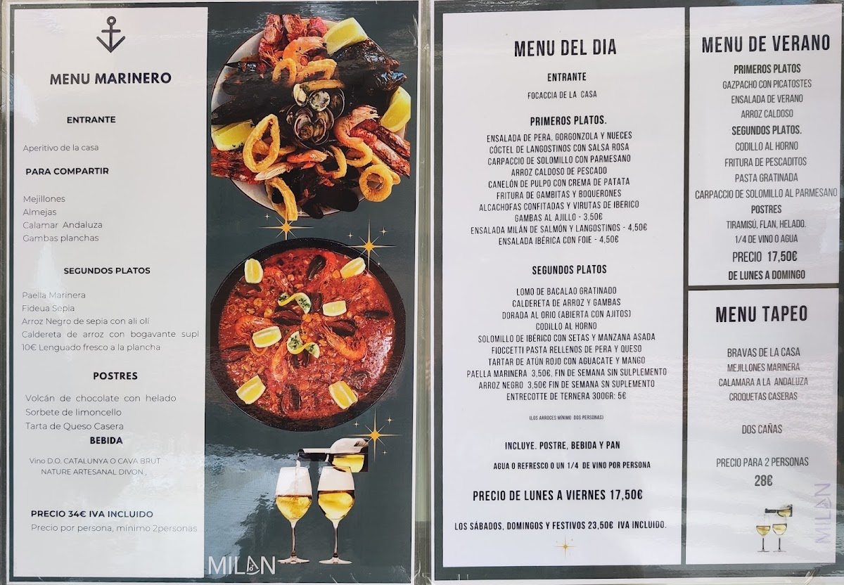 Menu Restaurante Milán Calafell-3