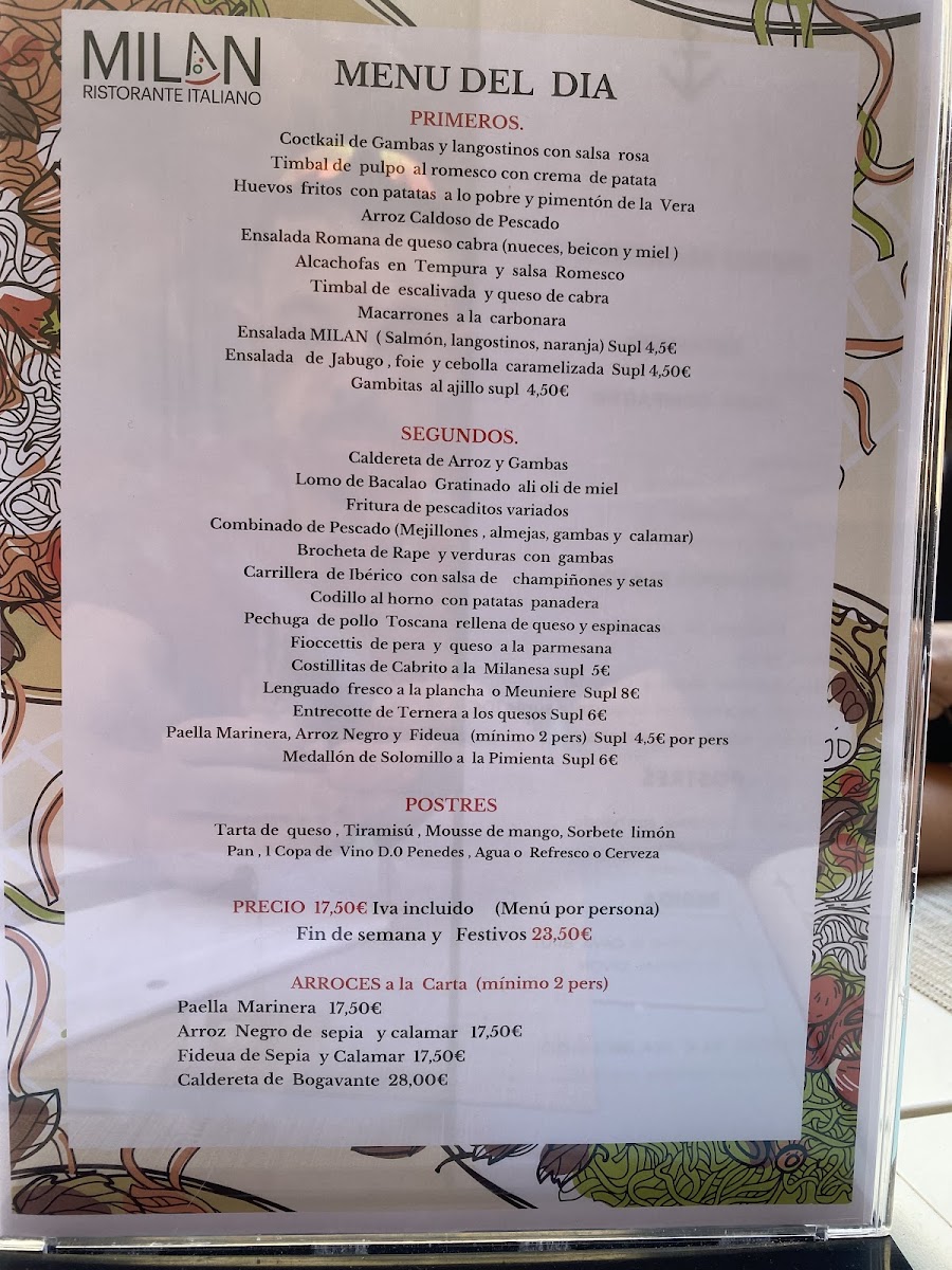 Menu Restaurante Milán Calafell-4
