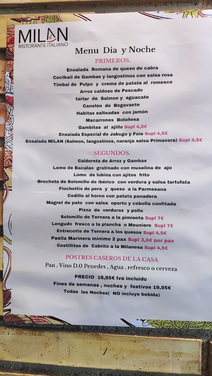 Menu Restaurante Milán Calafell-7