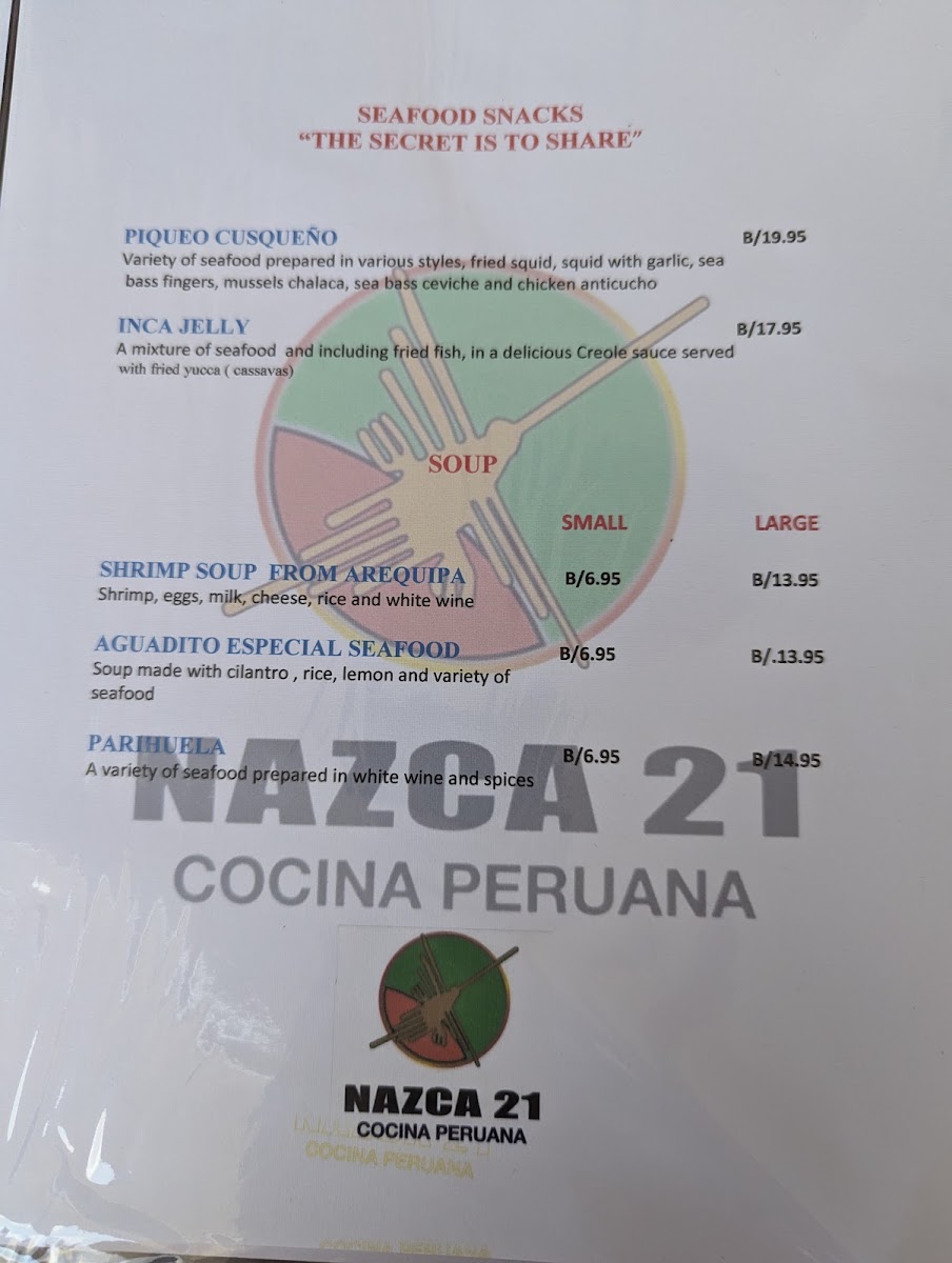 Menu Restaurante Nazca 21 Coronado-1