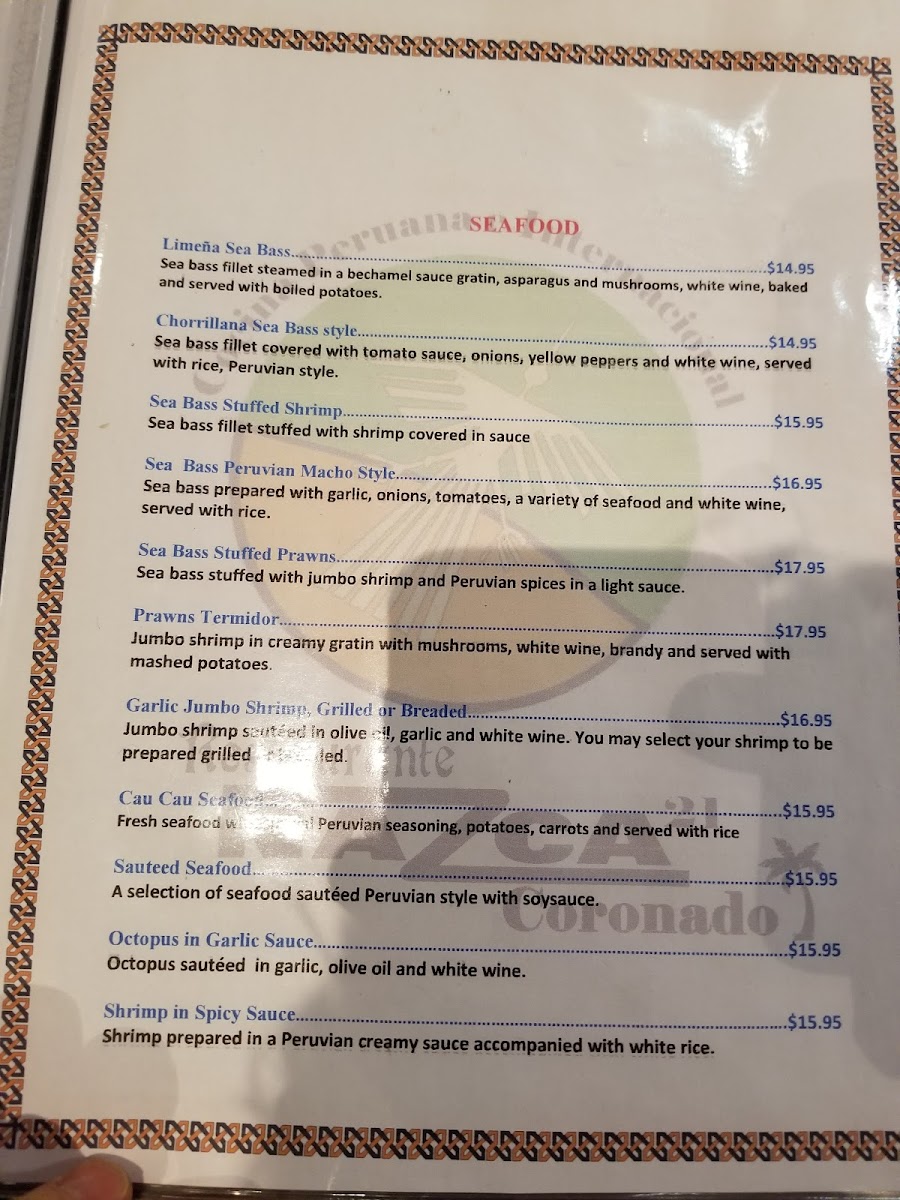 Menu Restaurante Nazca 21 Coronado-4