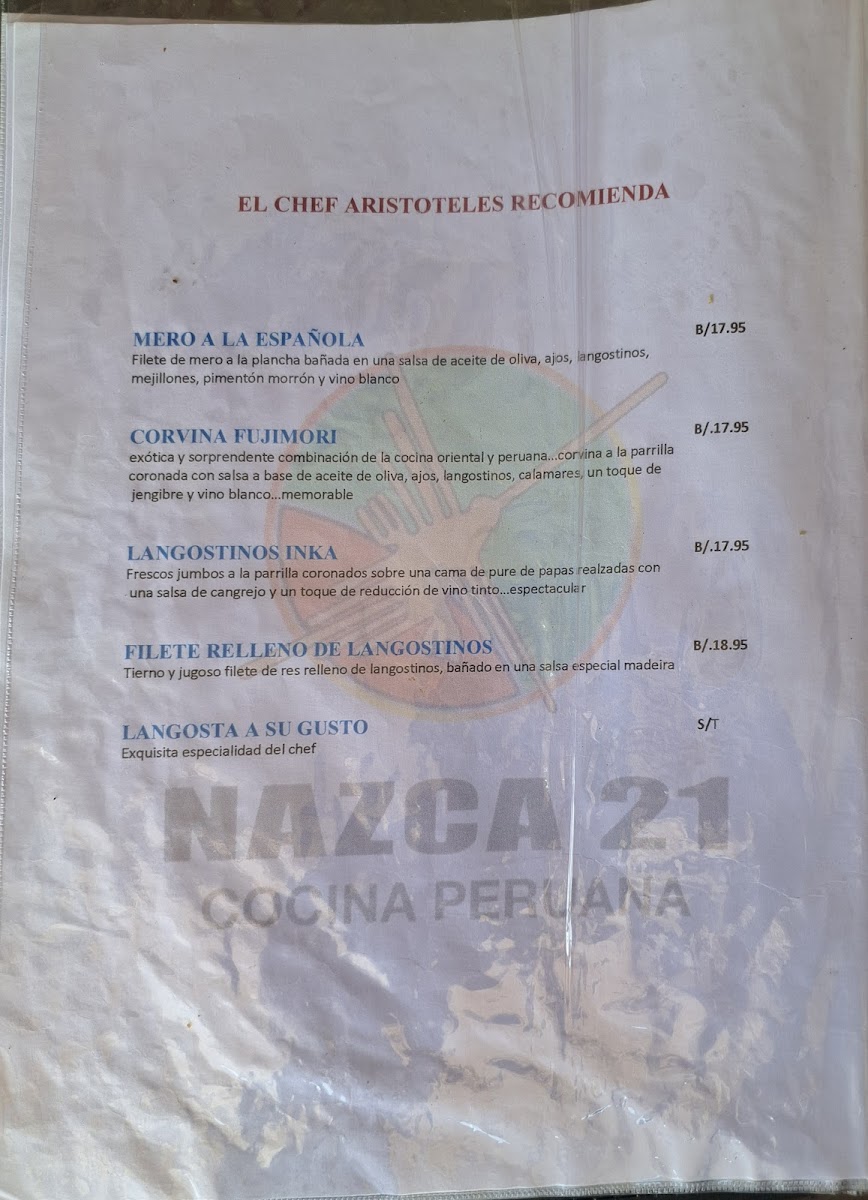 Menu Restaurante Nazca 21 Coronado-6