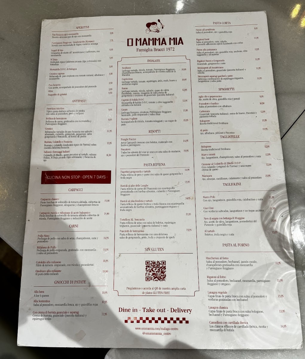 Menu Restaurante O'mamma Mia-1