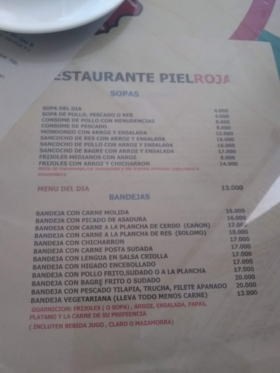 Menu Restaurante Piel Roja -Restaurante Comida Tipica-3