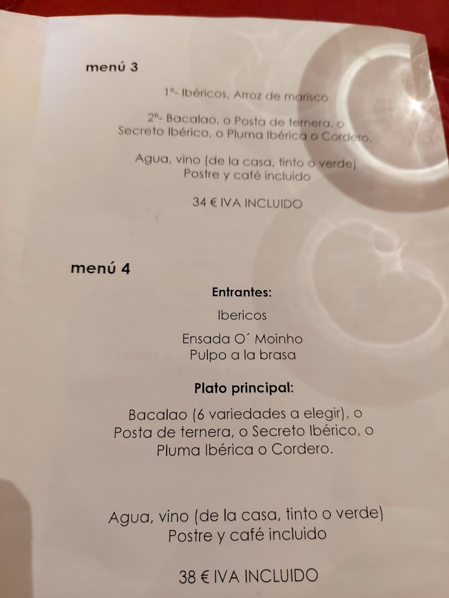 Menu Restaurante Portugués 'o Moinho'-2