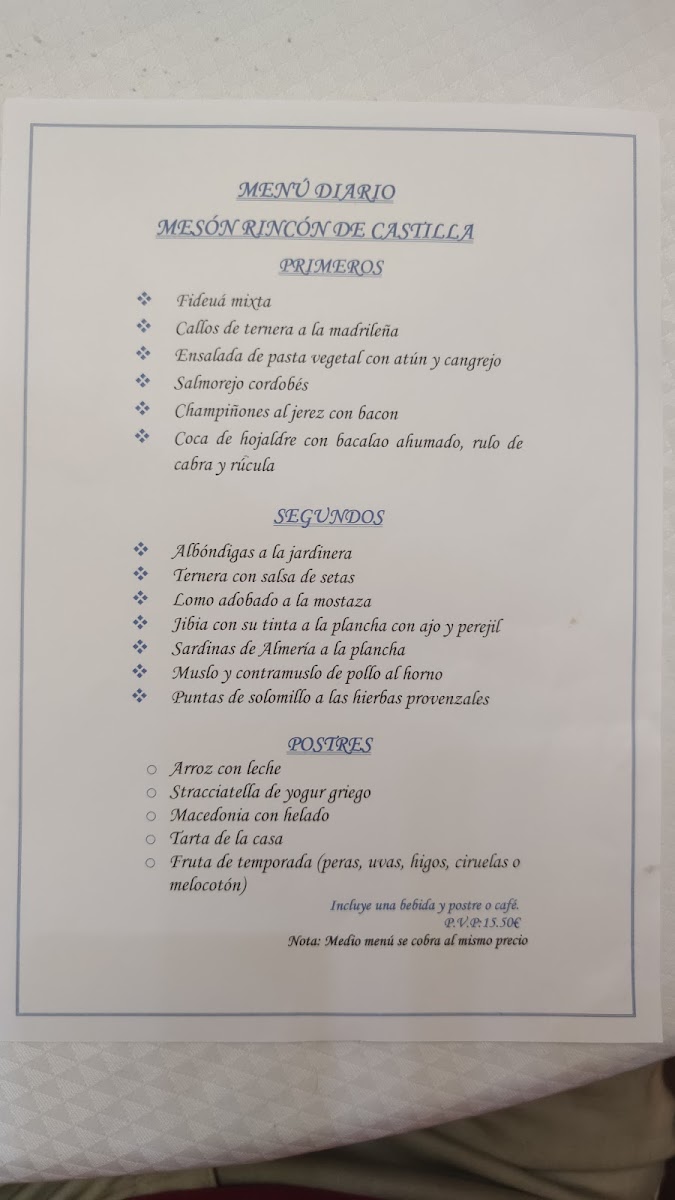 Menu Restaurante Rincon De Castilla-5