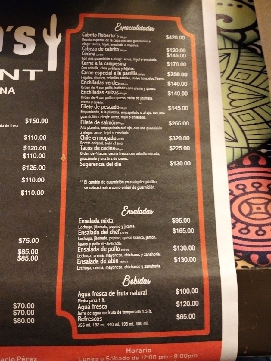 Menu Restaurante Roberto´s-2