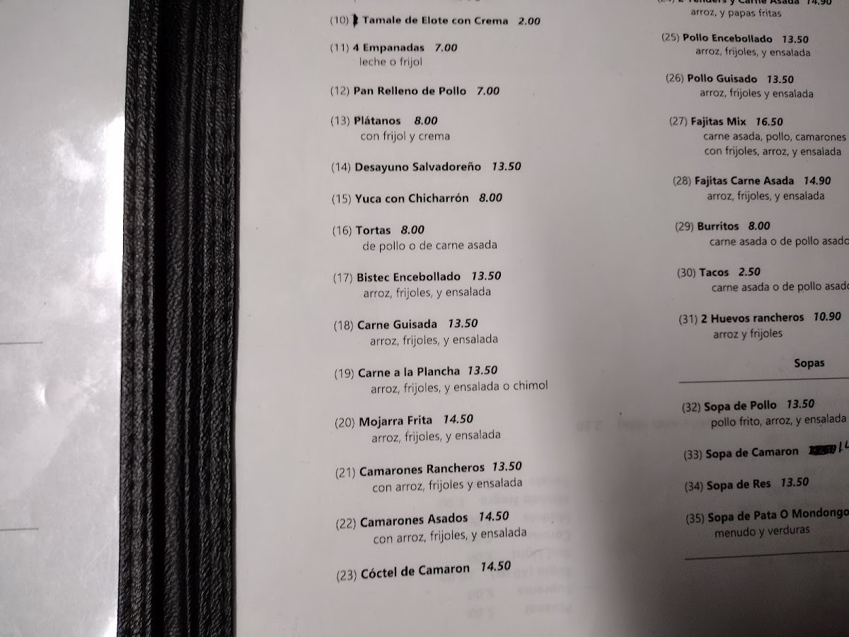 Menu Restaurante Salvadoreño Norita-2