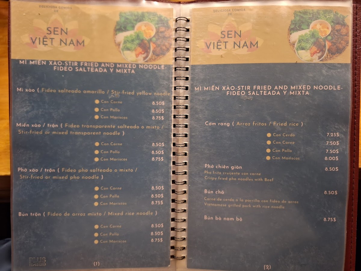 Menu Restaurante Sen Vietnam-1