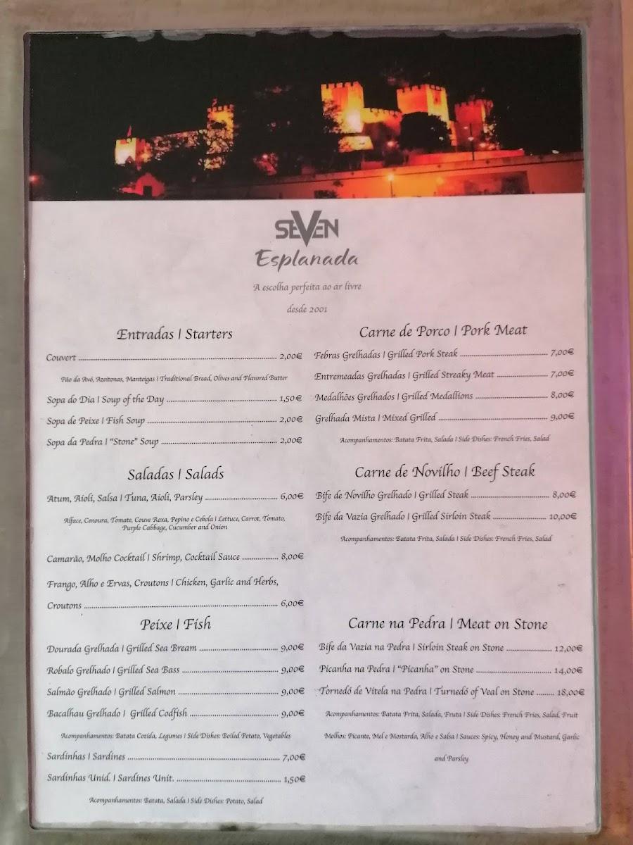 Menu Restaurante Seven-7