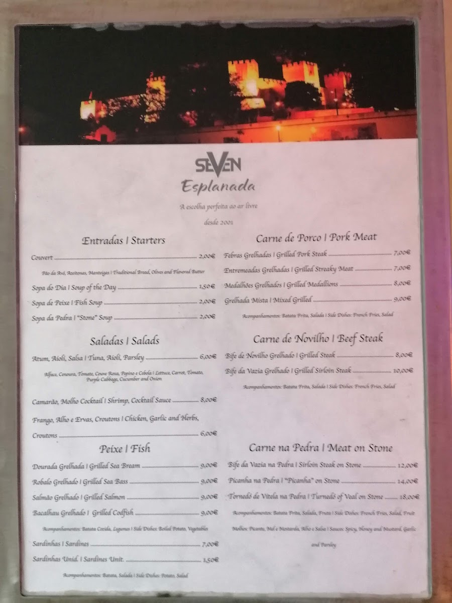 Menu Restaurante Seven-8