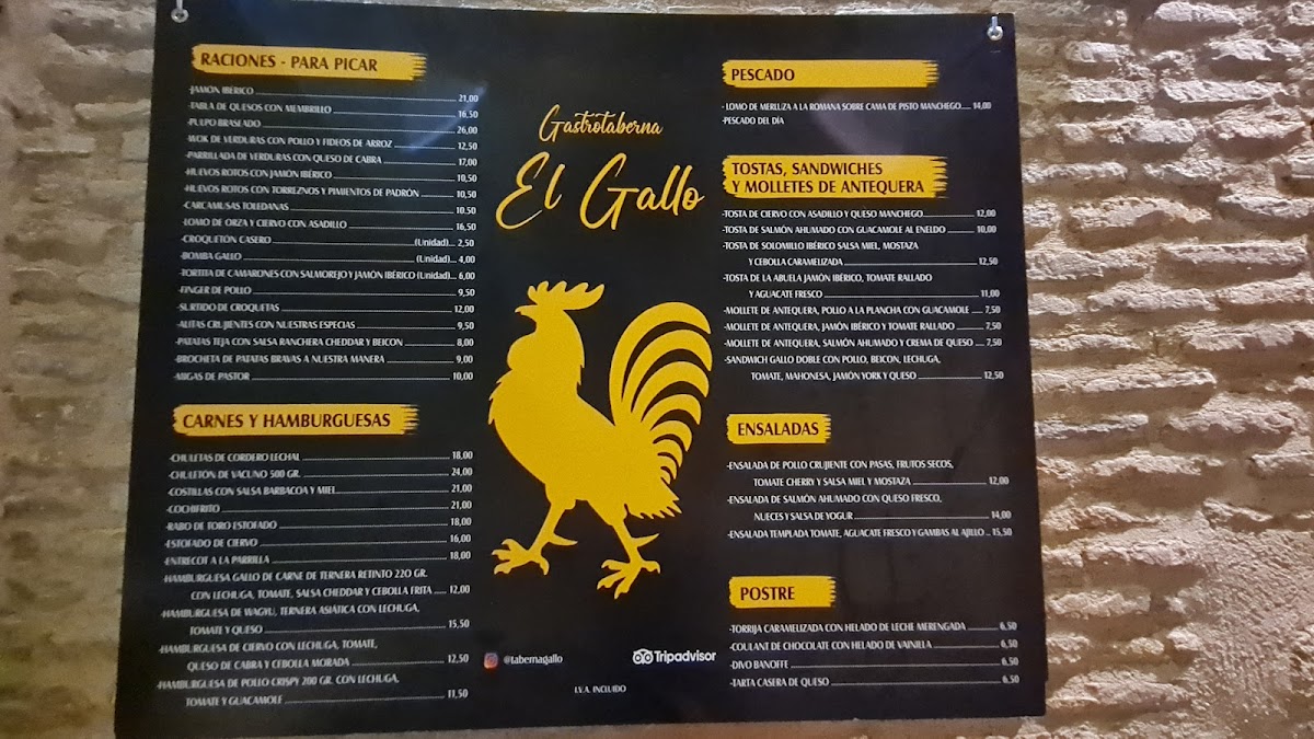 Menu Restaurante Taberna El Gallo Toledo-10