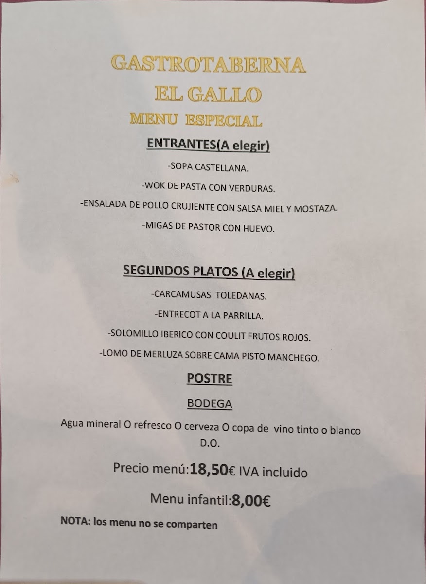 Menu Restaurante Taberna El Gallo Toledo-4
