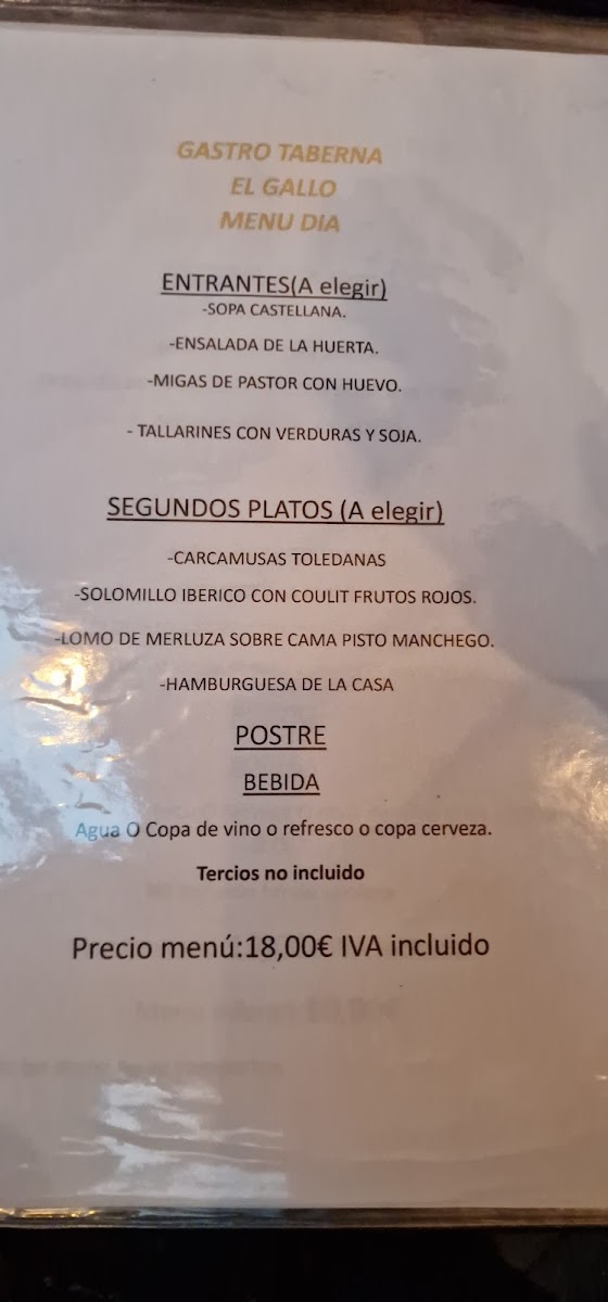 Menu Restaurante Taberna El Gallo Toledo-9