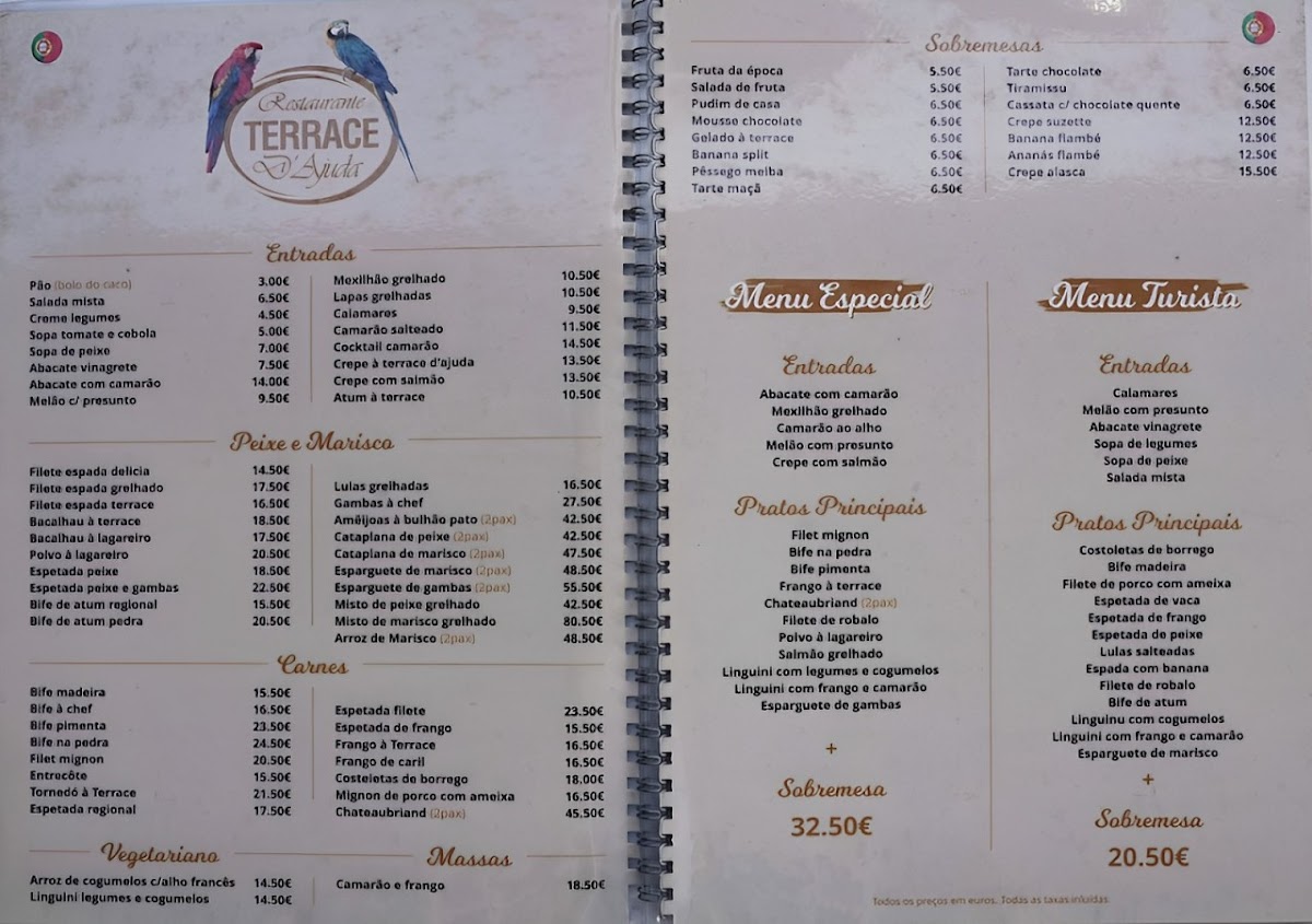 Menu Restaurante Terrace D'ajuda-1