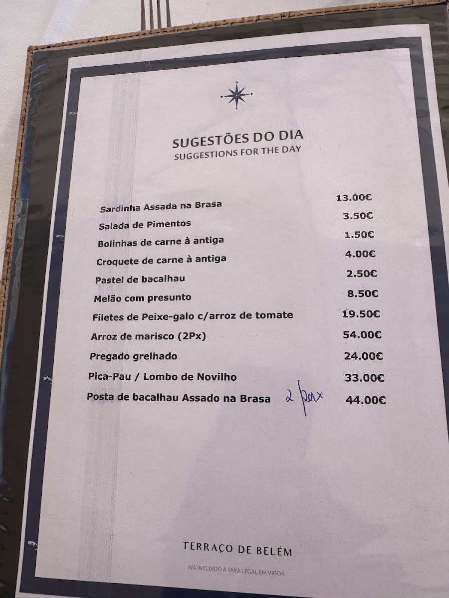 Menu Restaurante Terraço De Belém-1