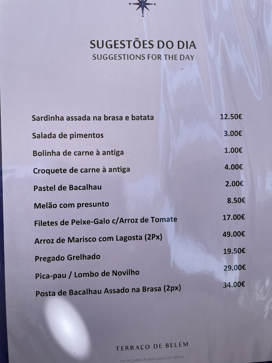 Menu Restaurante Terraço De Belém-2