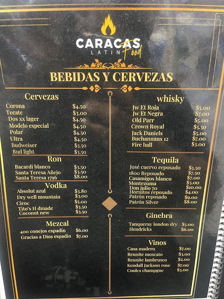 Menu Restaurante Venezolano Caracas Latín Food-1