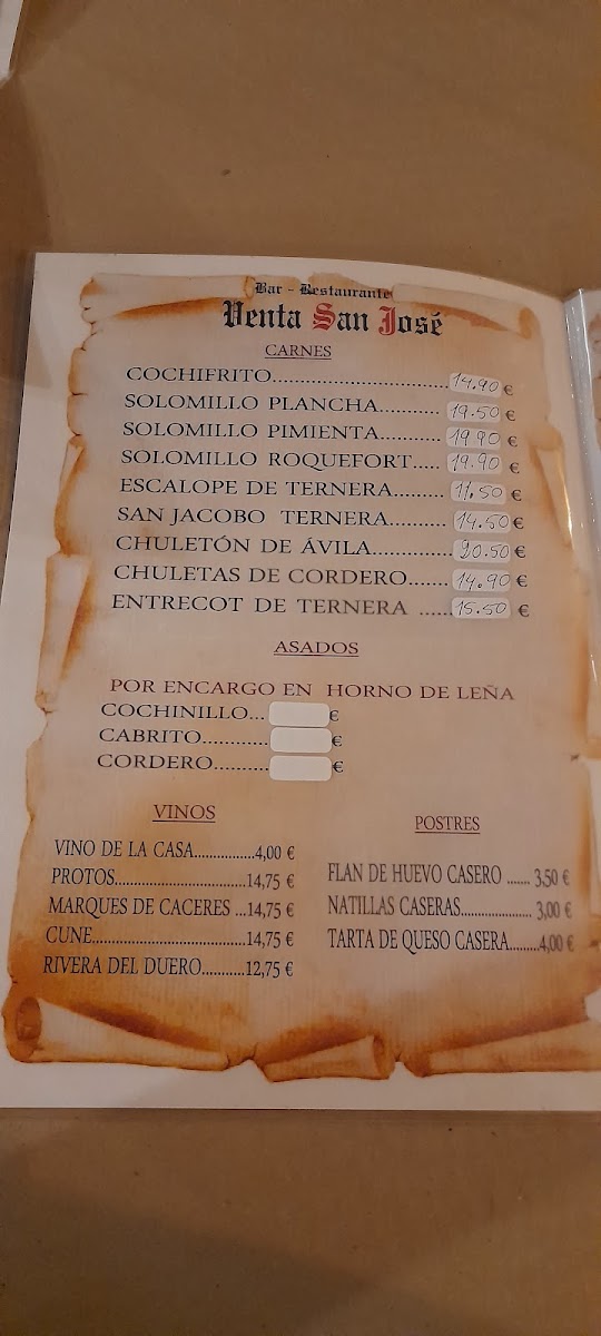 Menu Restaurante Venta San José-5
