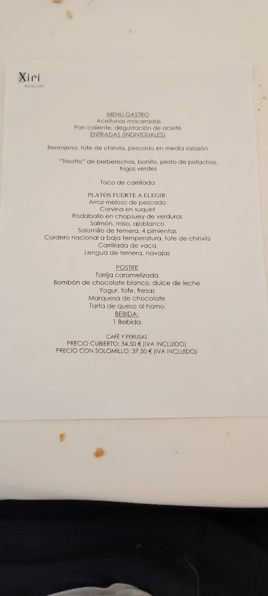 Menu Restaurante Xiri-3